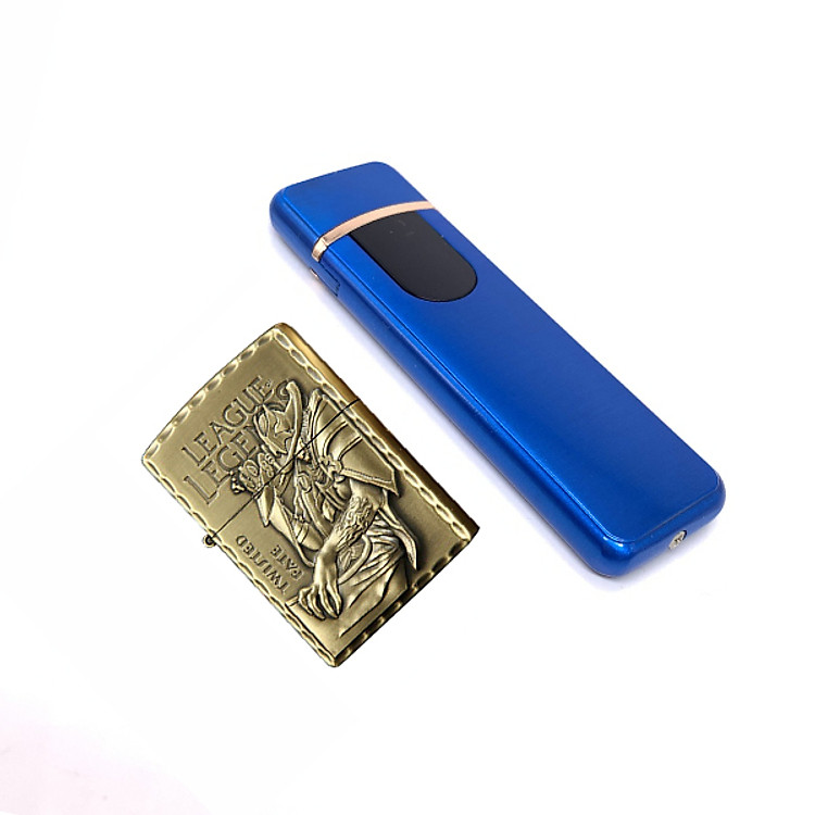 Bộ 2 Bật lửa điện cảm ứng xạc pin và 1 bật lửa xăng bằng đồng