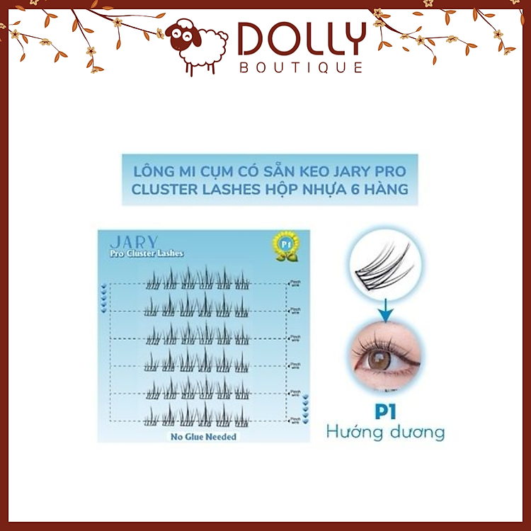 Lông Mi Giả Cụm Có Keo Sẵn Tự Nhiên Jary Pro Cluster Lashes Hộp Nhựa 6 Hàng P1 Hướng Dương