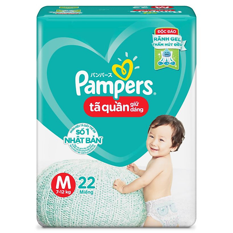 Tã-bỉm quần Pampers Demin 8 M22