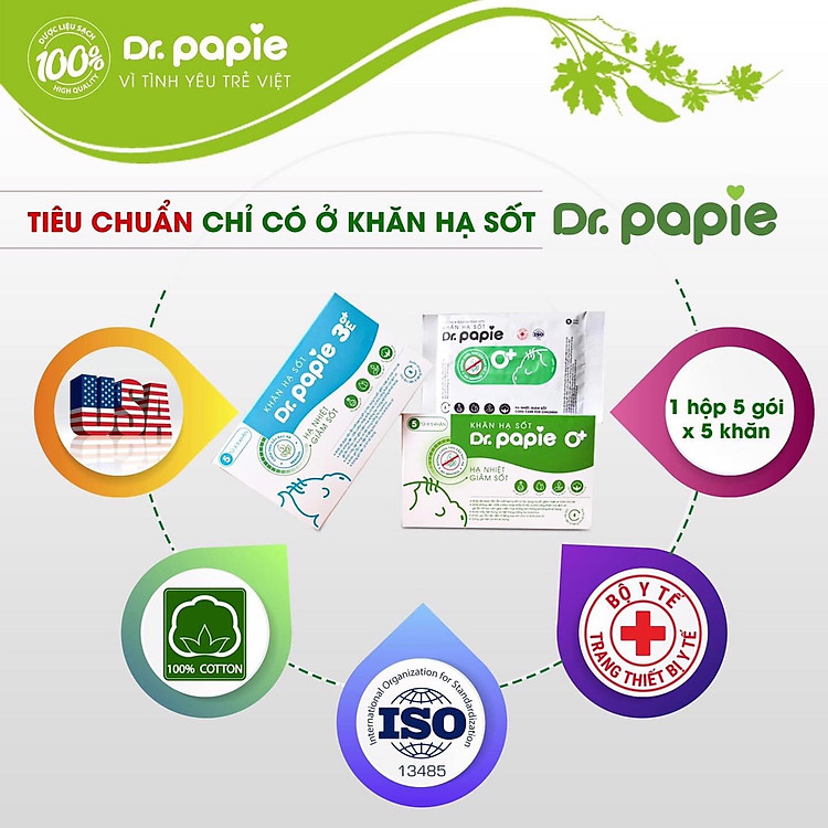 Khăn Lau Hạ Sốt Dr Papie Uy tín Giá tốt - Hình ảnh 3