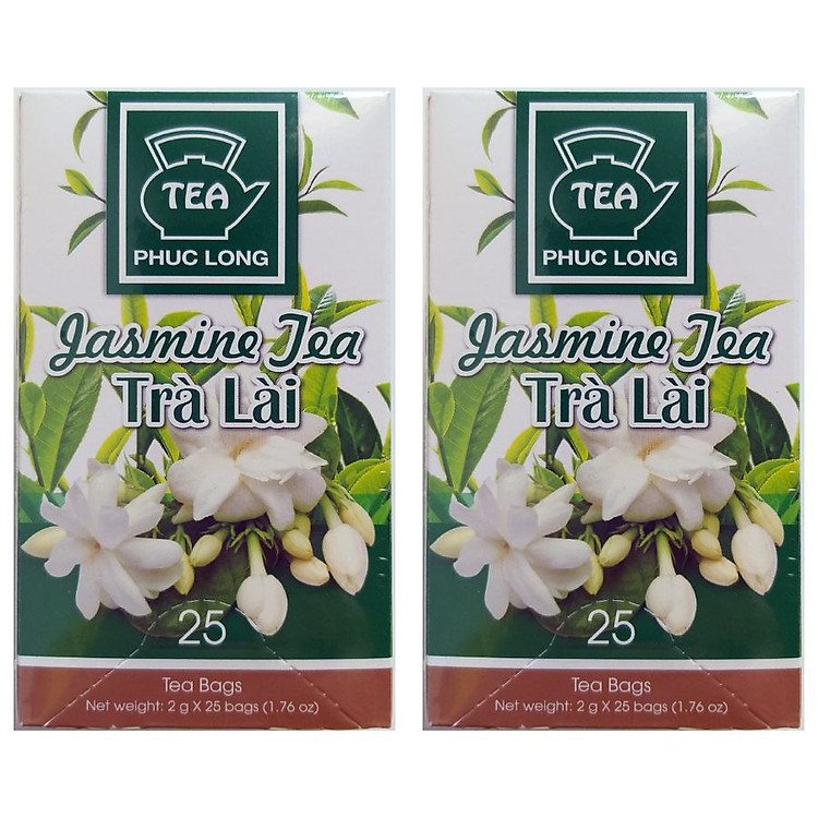 Bộ 2 hộp Trà Lài Túi Lọc Phúc Long hộp 25 gói x 2 g