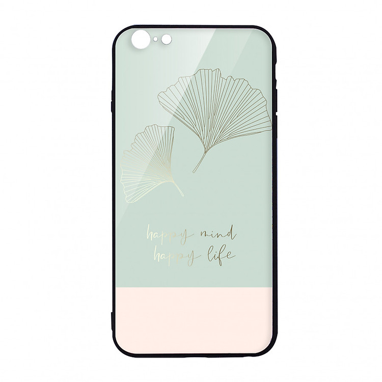 Ốp lưng KÍNH CƯỜNG LỰC VIỀN ĐEN cho iPhone 6 HAPPY MIND - HAPPY LIFE - Hàng chính hãng
