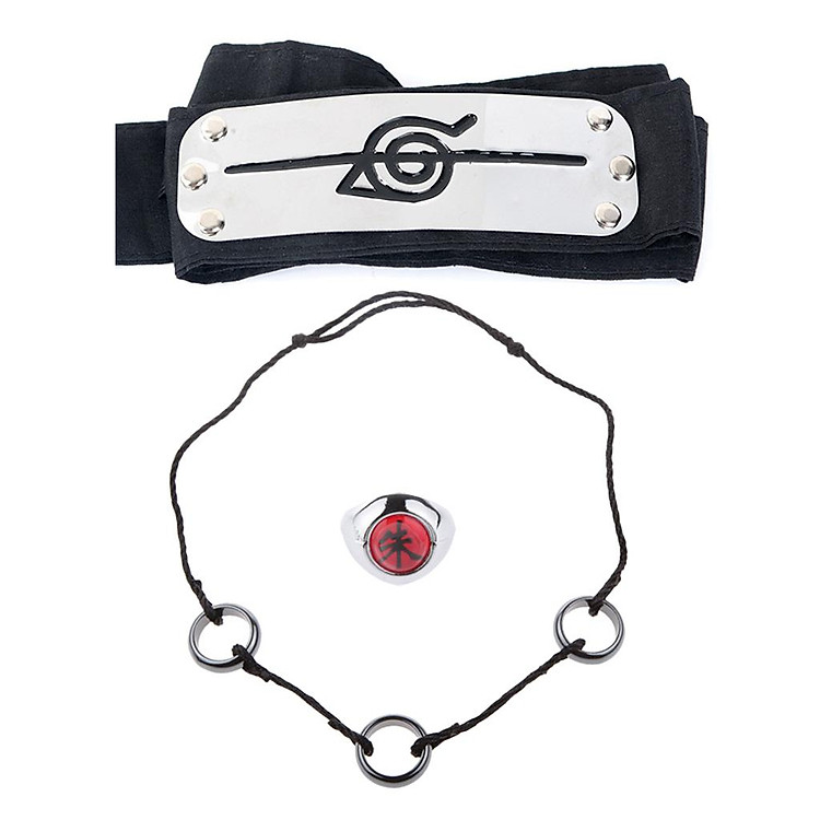 Naruto Shppuden Uchiha Itachi Akatsuki Ring Forehead Band Headband Necklace