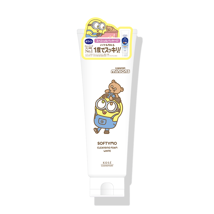 Sữa rửa mặt & tẩy trang tạo bọt dưỡng trắng da SOFTYMO tuýp (bản giới hạn_minion) (190g)