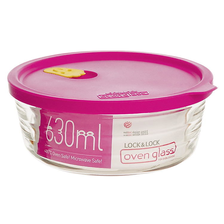 Hộp Thủy Tinh Chịu Nhiệt Lock & Lock Wave Steam Hole LLG771 (630ml) - Tím