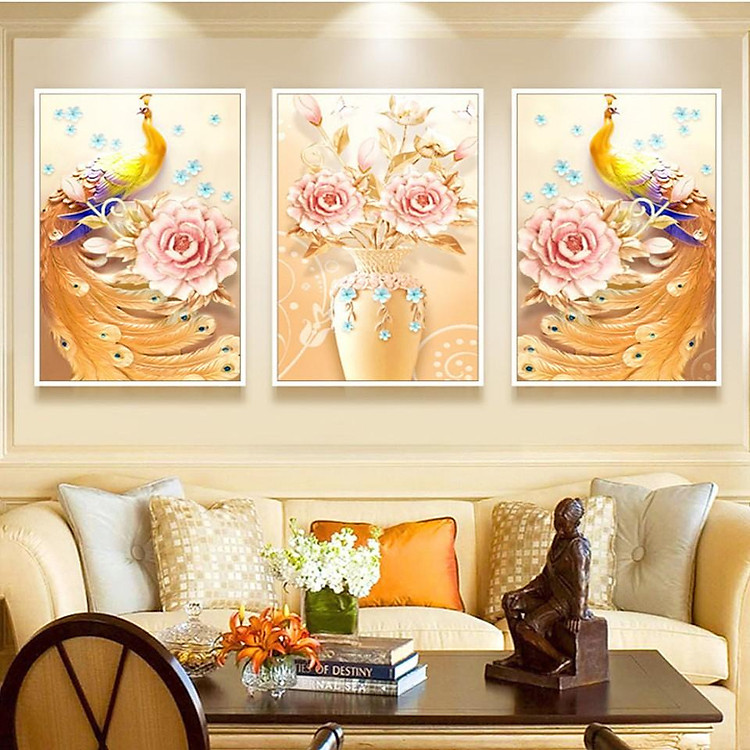 - Bộ tranh canvas 3 bức treo tường có khung phong cách hiện đại - phong cách Bắc Âu