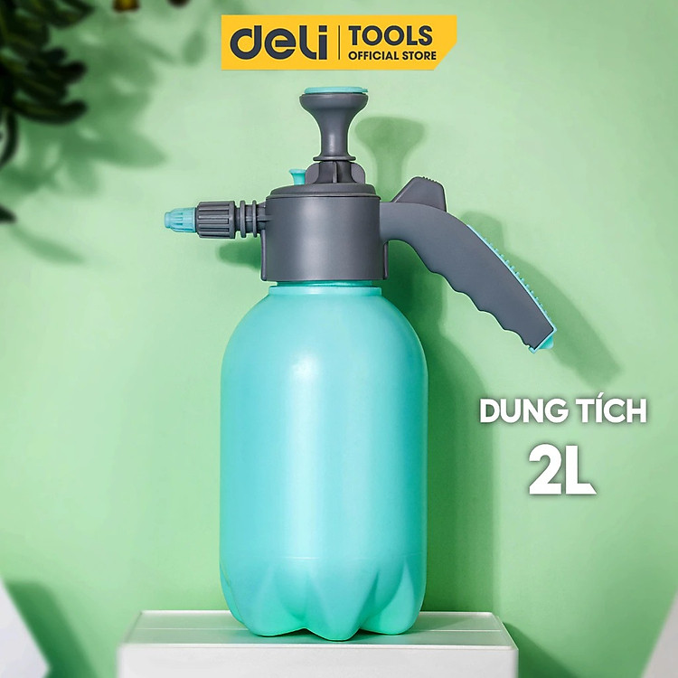 Bình Xịt Tưới Cây Deli 2 Lít, 2 Vòi Dài / Ngắn Tiện Dụng, Phun Sương Tưới Cây Cảnh, Làm Vườn, Chất Liệu An Toàn DL581020