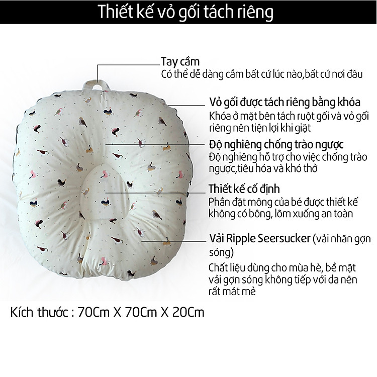 Gối chống trào ngược cho bé Rototo Chính hãng Giá rẻ - Hình ảnh 5