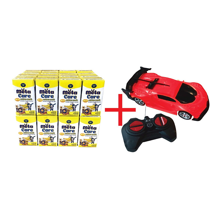 Combo 08 lốc (32 hộp) sữa nước 110ml Nutricare Metacare ECO (Vị Chuối) Tặng Xe Đua điều khiển từ xa