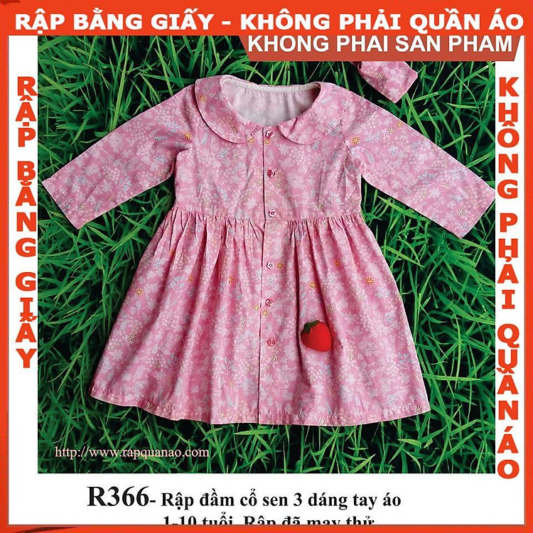 Rập đầm cổ sen R366 - giấy A0 (bản vẽ) - Ảnh 2