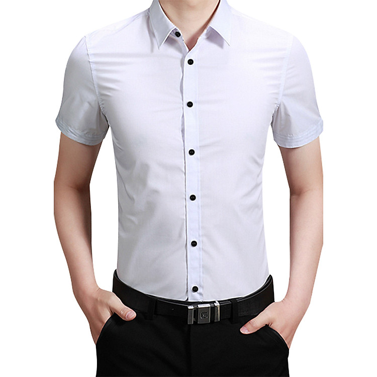 Áo Sơ Mi Nam Tay Ngắn Kingman KM0010 - Trắng