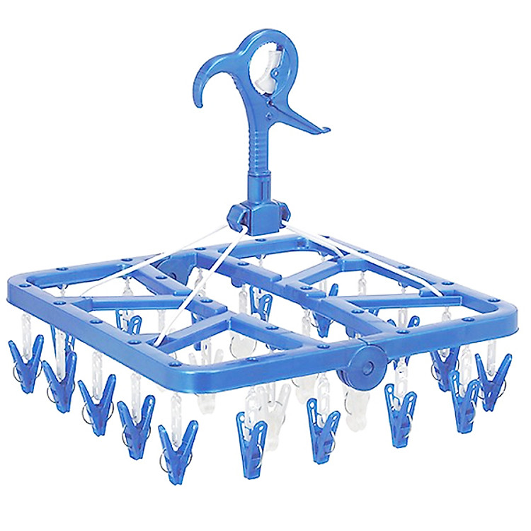 Mắc Phơi Tất, Đồ Lót Xoay 360 Độ Tiện Ích (24 Kẹp) Nhật Bản