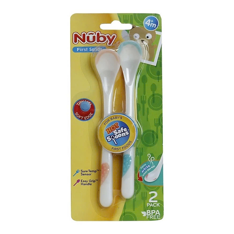 Thìa ăn dặm báo nóng Nuby 5247 Chính hãng Ưu đãi - Hình ảnh 3