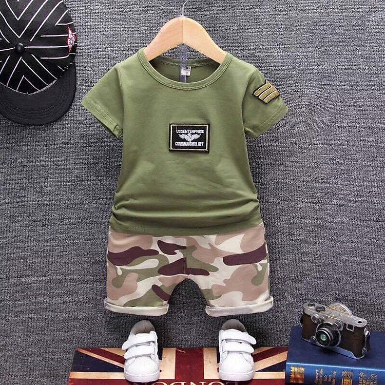 Bộ Quần Áo Rằn Ri 175 Cho Bé Chất Cotton