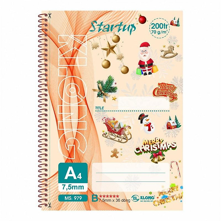 Sổ Kẻ Ngang Lò Xo Startup KLONG A4 (200 trang) - Ảnh 2