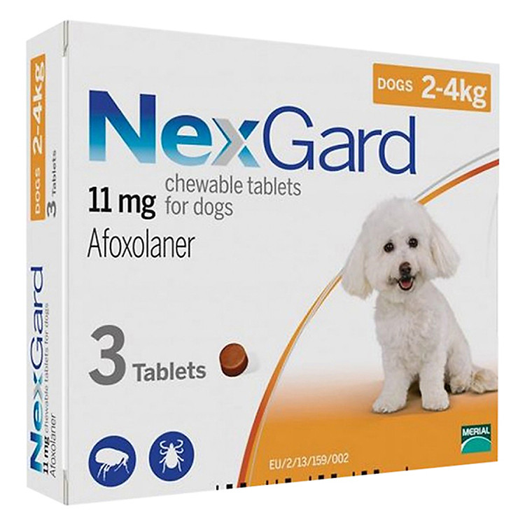 Viên Nhai Trị Ve, Ghẻ, Bọ Chét Nexgard Cho Chó 2 - 4kg