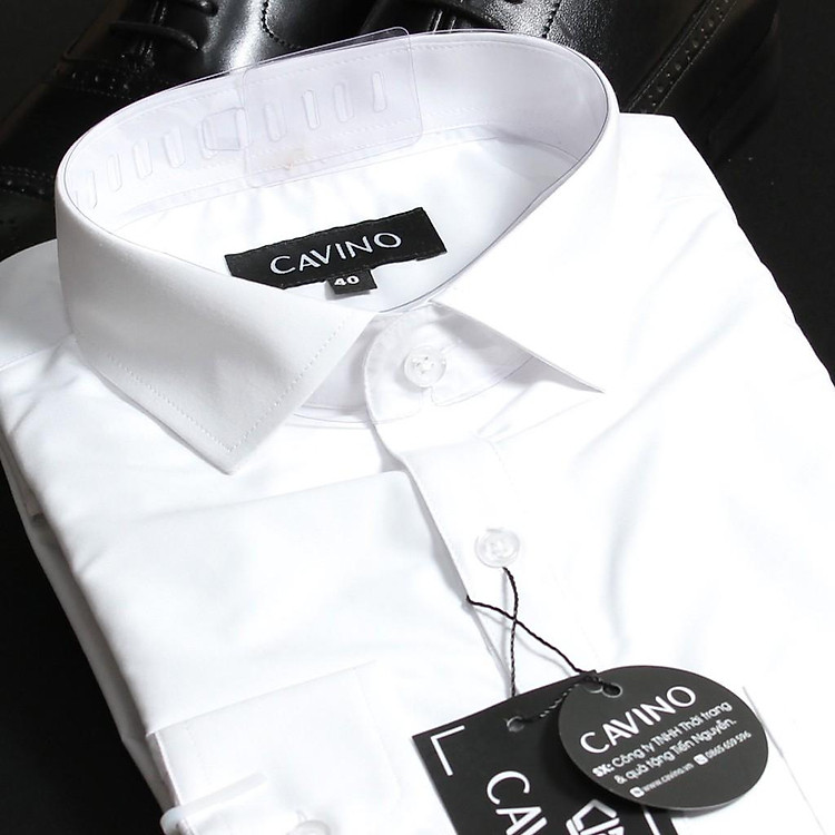 Áo sơ mi nam trắng, sơ mi Nano cao cấp CAVINO SMT0365 chống nhăn chống nhàu, thấm hút mồ hôi thoáng khí