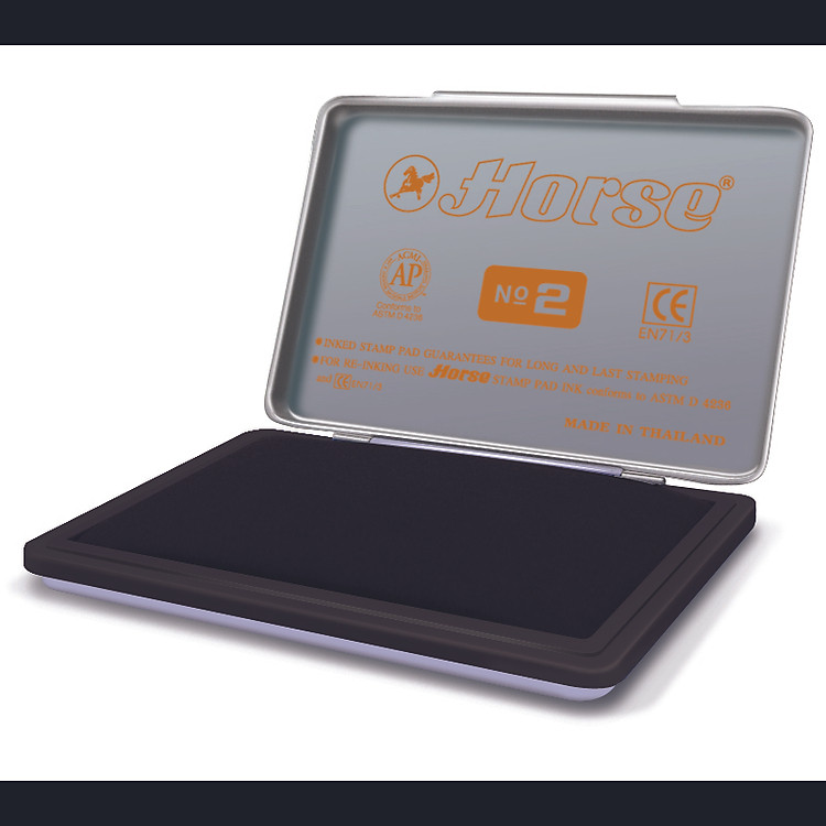 Hộp Dấu Kim Loại Horse H-02 – Đen