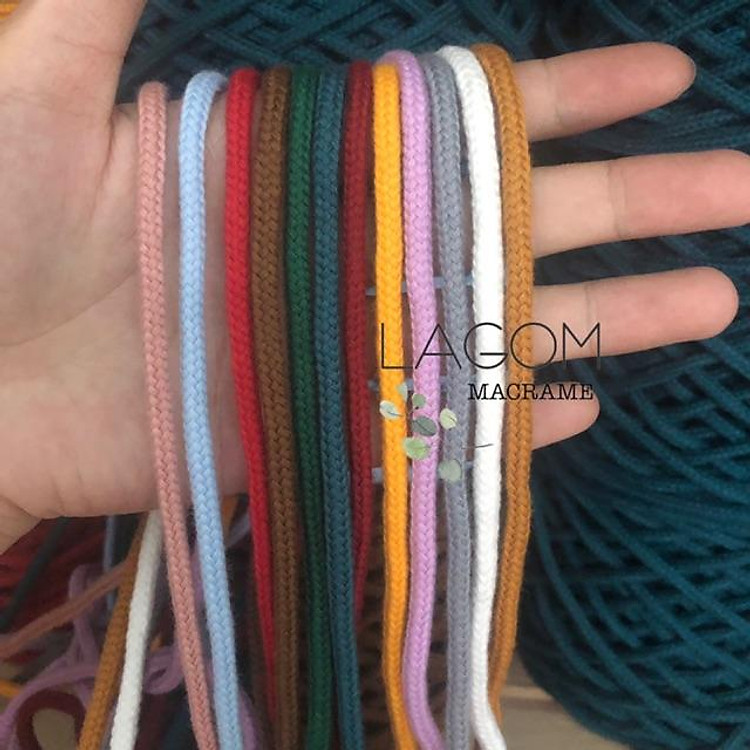 Dây cotton dệt tim thắt macrame, đan túi macrame, túi handmade