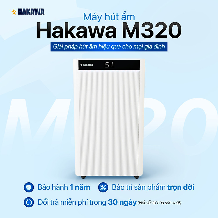 Máy hút ẩm Airdog Hakawa M320 Công Nghệ Khí Nén – Hút Nhanh, Giảm Ẩm Nồm, Dùng Cho Phòng 60m² - Hàng Chính Hãng
