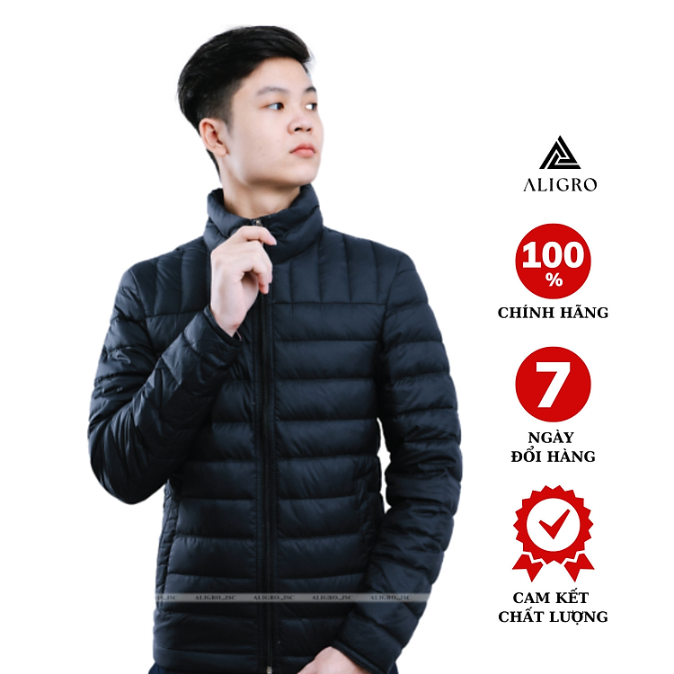 Áo khoác lông vũ màu đen ALGALV.13