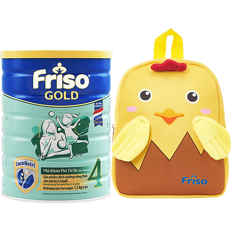 Sữa Bột Friso Gold 4 Cho Trẻ Từ 2-4 Tuổi 1.5kg + Tặng Balo Gà Con Xinh Xắn