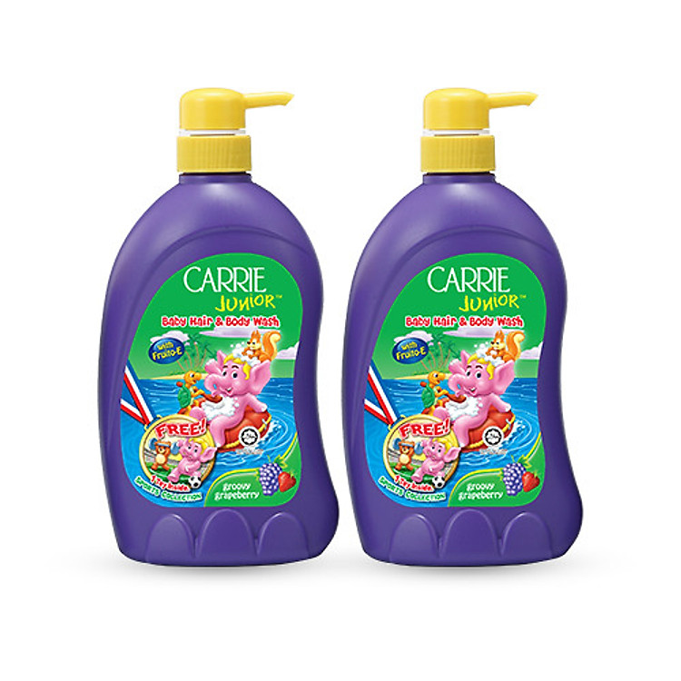 Combo 2 Sữa tắm gội cho bé Carrie Junior hương Grapeberry (700g/chai)