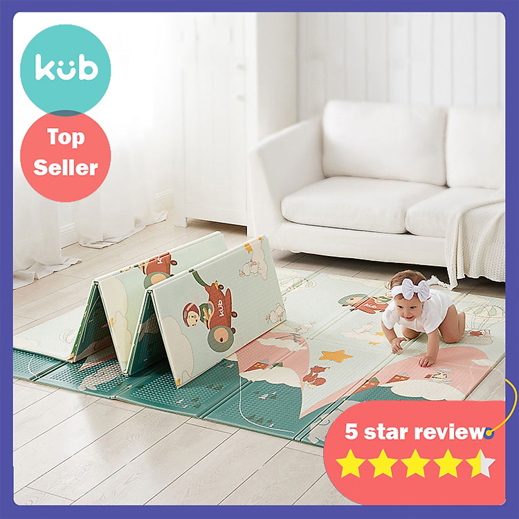 Thảm Xốp Silicon XPE Nằm Chơi Cho Bé - 2 Lớp Đệm An Toàn, Không Mùi, Gấp Gọn Tiện Lợi