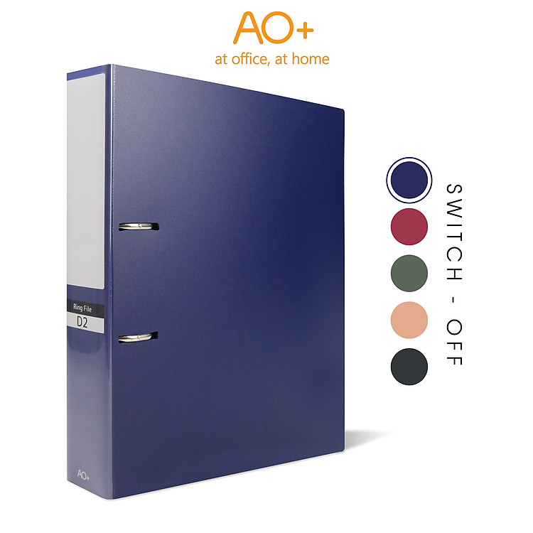 Bìa Còng D2 Switch OFF AO+ Nhựa PP A4 (2 Nhẫn, 3.5cm) - Xanh Tím Than - Ảnh 2