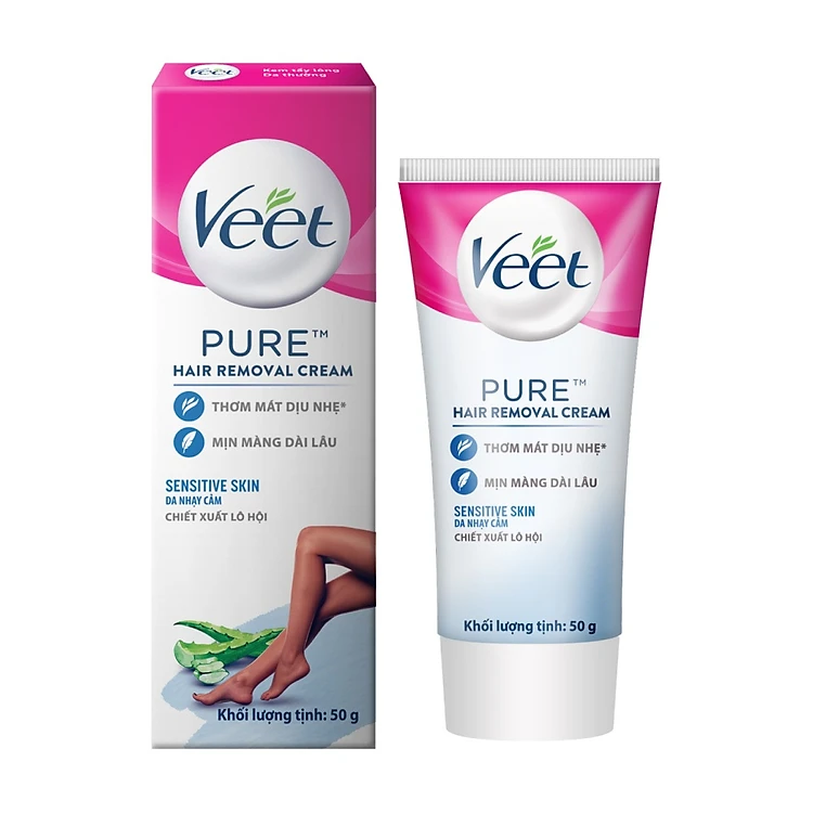 Kem tẩy lông Veet cho da nhạy cảm 50g, công thức Pure cải tiến