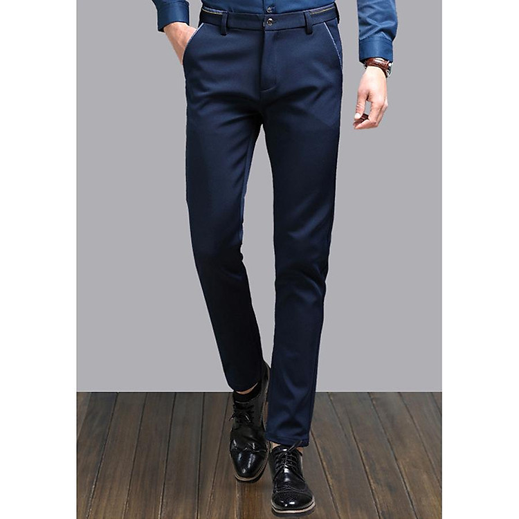 Quần tây thời trang nam kiểu dáng thanh lịch , chất liệu cao cấp 131-xanh