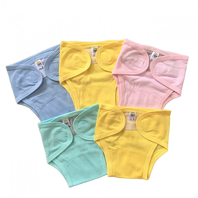 Combo 5 quần bỉm, tả vải cotton sơ sinh Thái Hà Thịnh, chất vải 100% cotton mềm, mịn, thoáng khí, miếng dán mềm, đường may đẹp, hàng Việt Nam chất lượng cao, hàng chính hãng