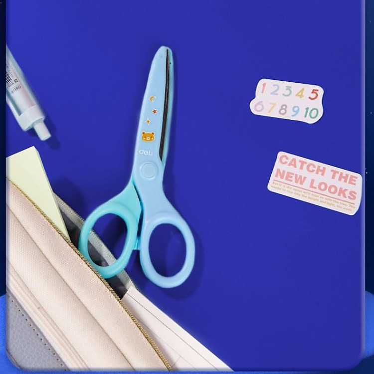 Kéo học sinh Deli hình con gấu (6023S) - Xanh dương - Ảnh 6