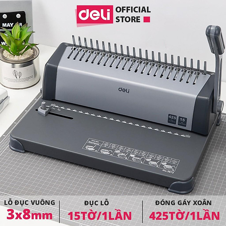 Máy đóng gáy xoắn Deli E3872