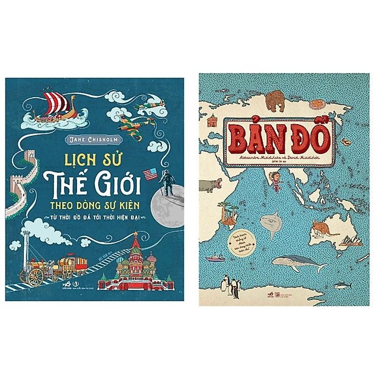 Combo 2 Cuốn: Lịch Sử Thế Giới Theo Dòng Sự Kiện - Từ Thời Đồ Đá Tới Thời Hiện Đại + Bản Đồ