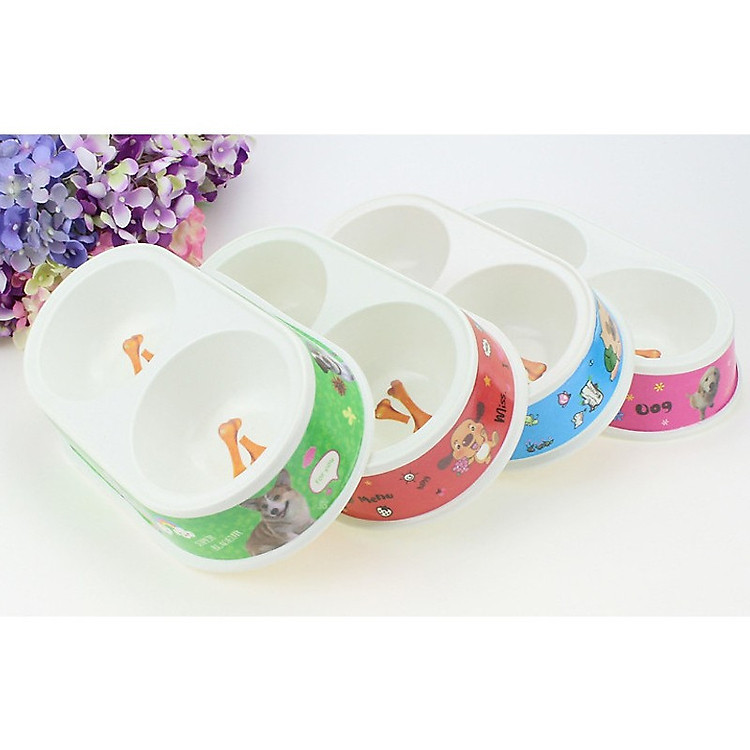 Bát ăn đôi size to cho chó