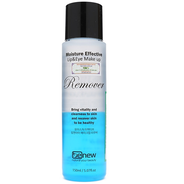 Nước tẩy trang sạch sâu trắng da không cồn Benew Make up Remover Hàn Quốc (150ml)
