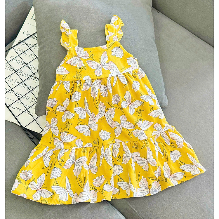 Đầm váy babydoll mùa hè cho bé gái diện đi chơi đi học size 6-20kg chất thun cotton mềm mịn mát