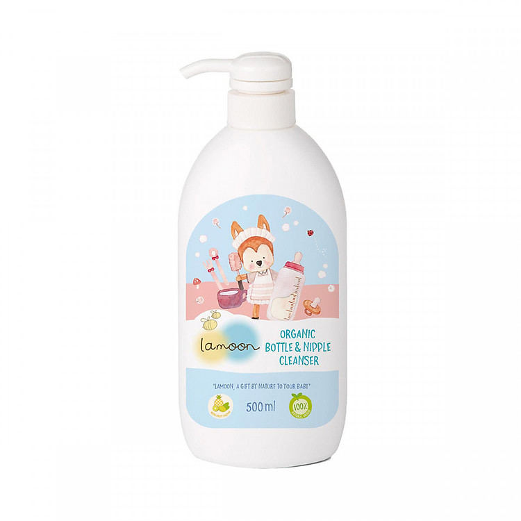 Nước rửa bình sữa Organic Lamoon 500ml Chính hãng Ưu đãi - Hình ảnh 2
