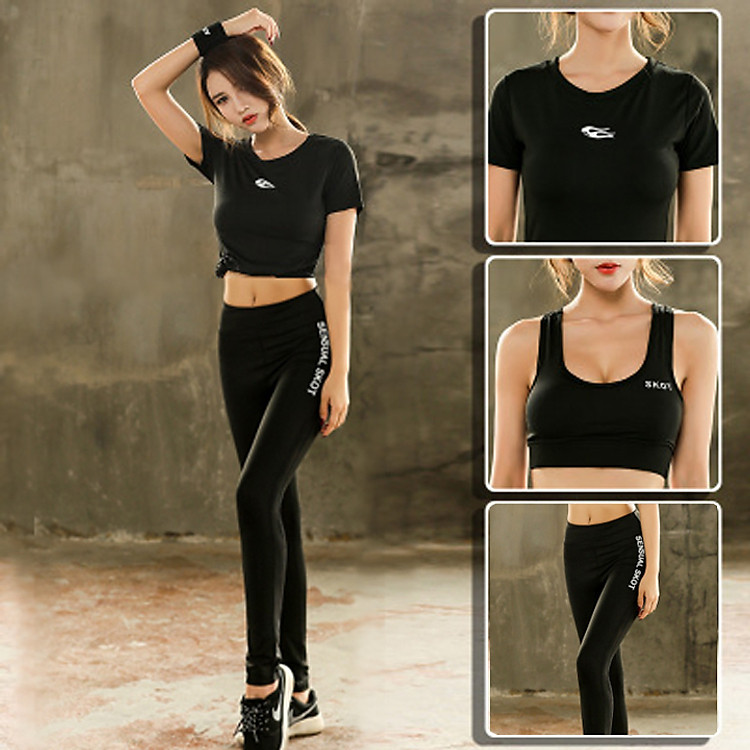 Bộ Quần + Áo Ngoài + Áo Con Tập Gym - Yoga. Set 3 Món