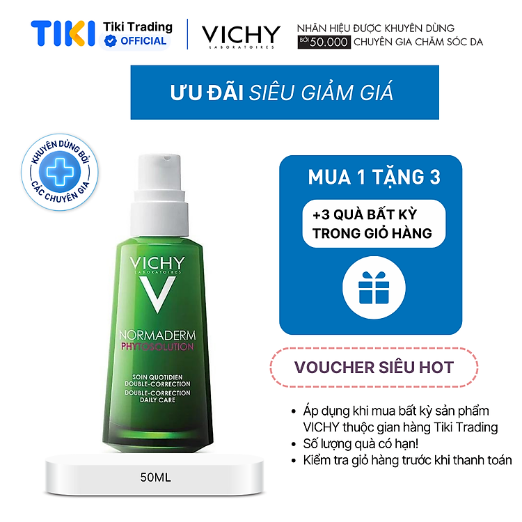 Kem dưỡng dạng gel sữa cho da mụn với tác động kép Vichy Normaderm Double-Correction Daily 50ml