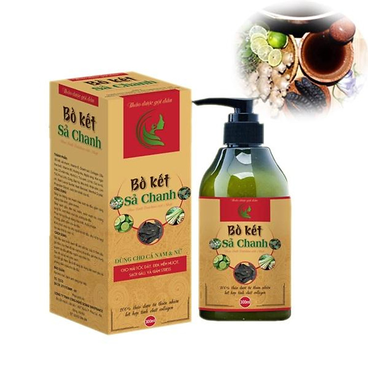 DẦU GỘI BỒ KẾT- SẢ CHANH HOA BƯỞI 300ML (Nam Nữ đều dùng được)