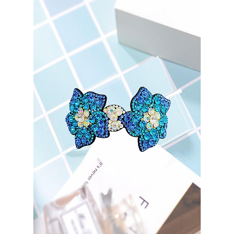 Kẹp Tóc Đính Đá Sắc Xanh Thời Thượng - LH881