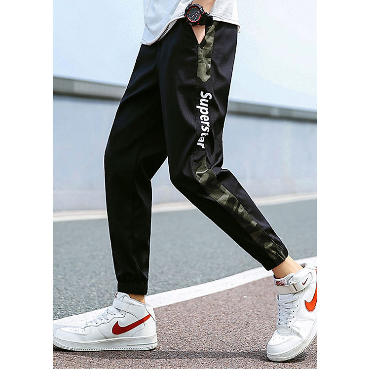 Quần jogger thun nam phối rằn ri LAHstore, thiết kế bó ống dáng thể thao, phong cách trẻ, thời trang Hàn Quốc