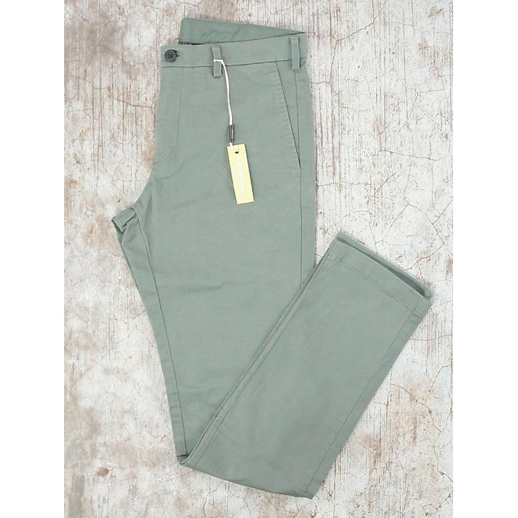 Quần Kaki Nam MEN Slim Fit Chino Flat Front Pants OLIVE - SIZE 29-30-32-34