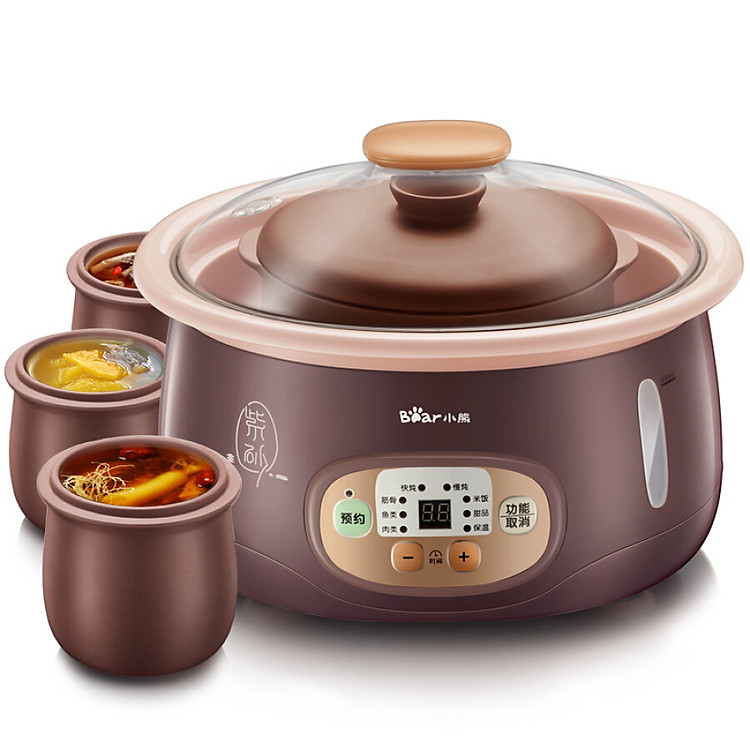 Nồi Chưng Yến Tiềm Cách Thủy Tự Động Bear DDZ-C18Z3 (1.8l) + 3 Thố Đất