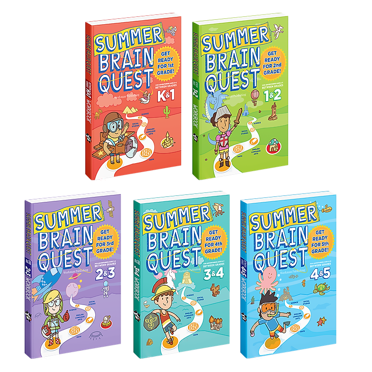 Sách summer brain quest phát triển tư duy iq cho bé - tiếng anh, 5 cuốn ( 5 - 10 tuổi )