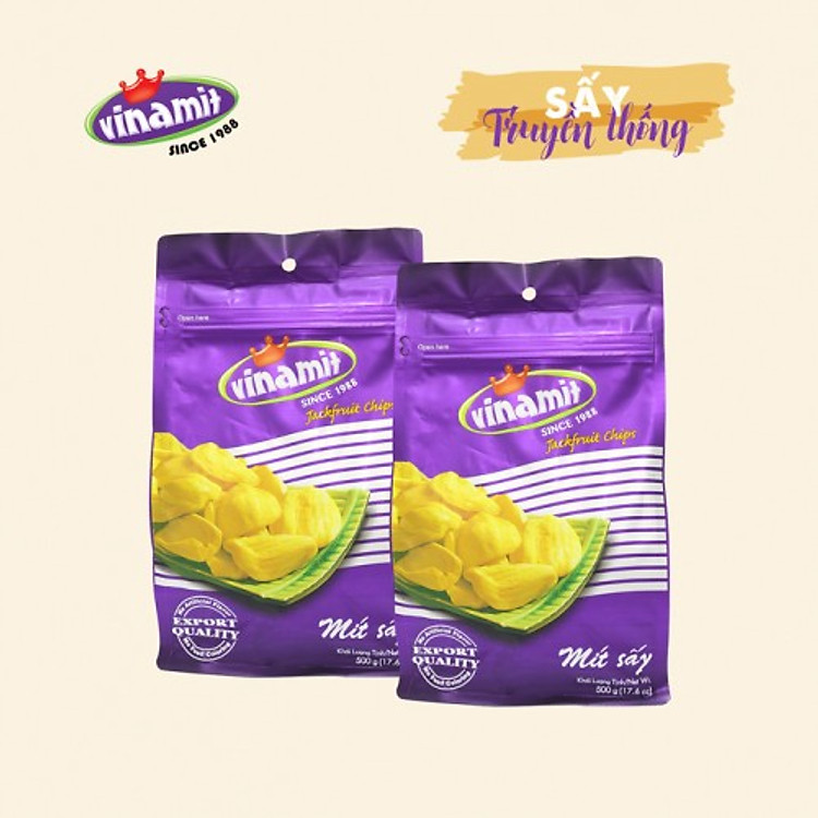 Mít sấy Vinamit hàng xuất khẩu loại đặc biệt, thơm ngon, giòn tan, nguyên chất, chính hãng 100%