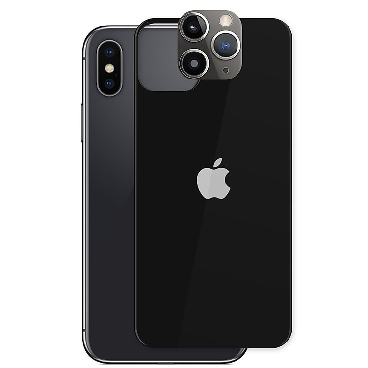 Combo Cường lực mặt sau + Ốp Độ Cụm Camera iPhone X/ Xs Giả iPhone 11 Pro Bản Mắt Lồi Giống Thật 99%- Handtown- Hàng Chính Hãng
