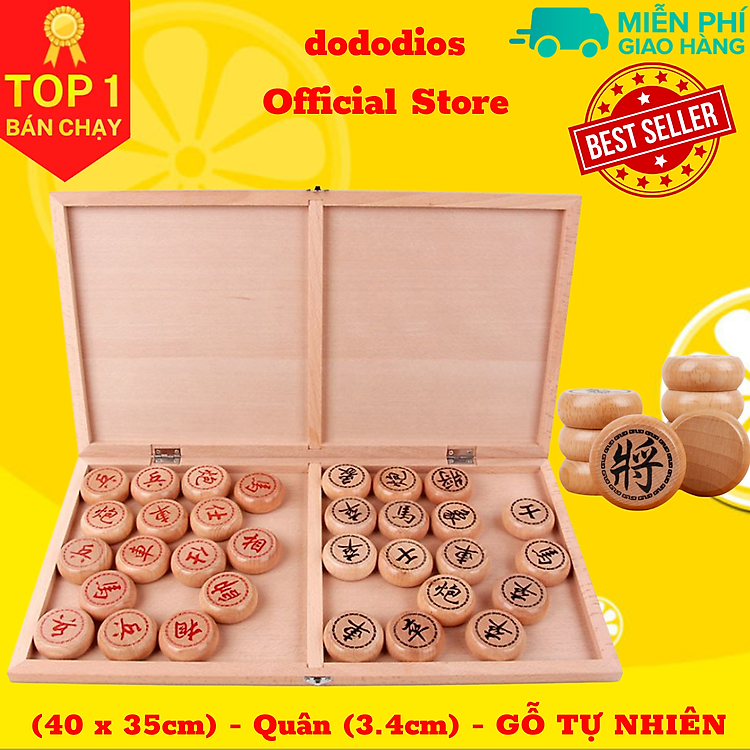 Cờ tướng gỗ tự nhiên - 40x35cm Chính hãng Giá rẻ - Hình ảnh 4